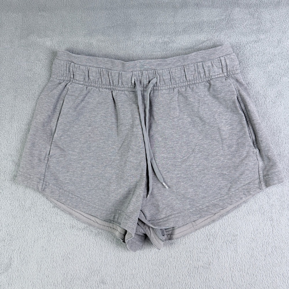 Lululemon Womens Heathered Gray Drawstring Athletic Shorts Size 6 3 Inch Inseam